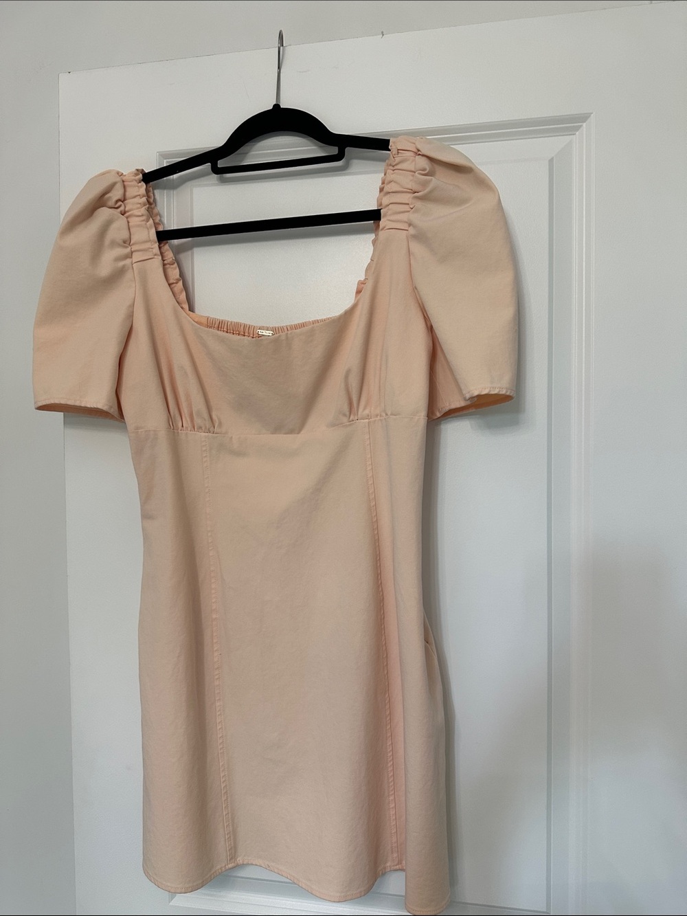 Women's Puff Sleeve Square Neck Mini Dress - Blush